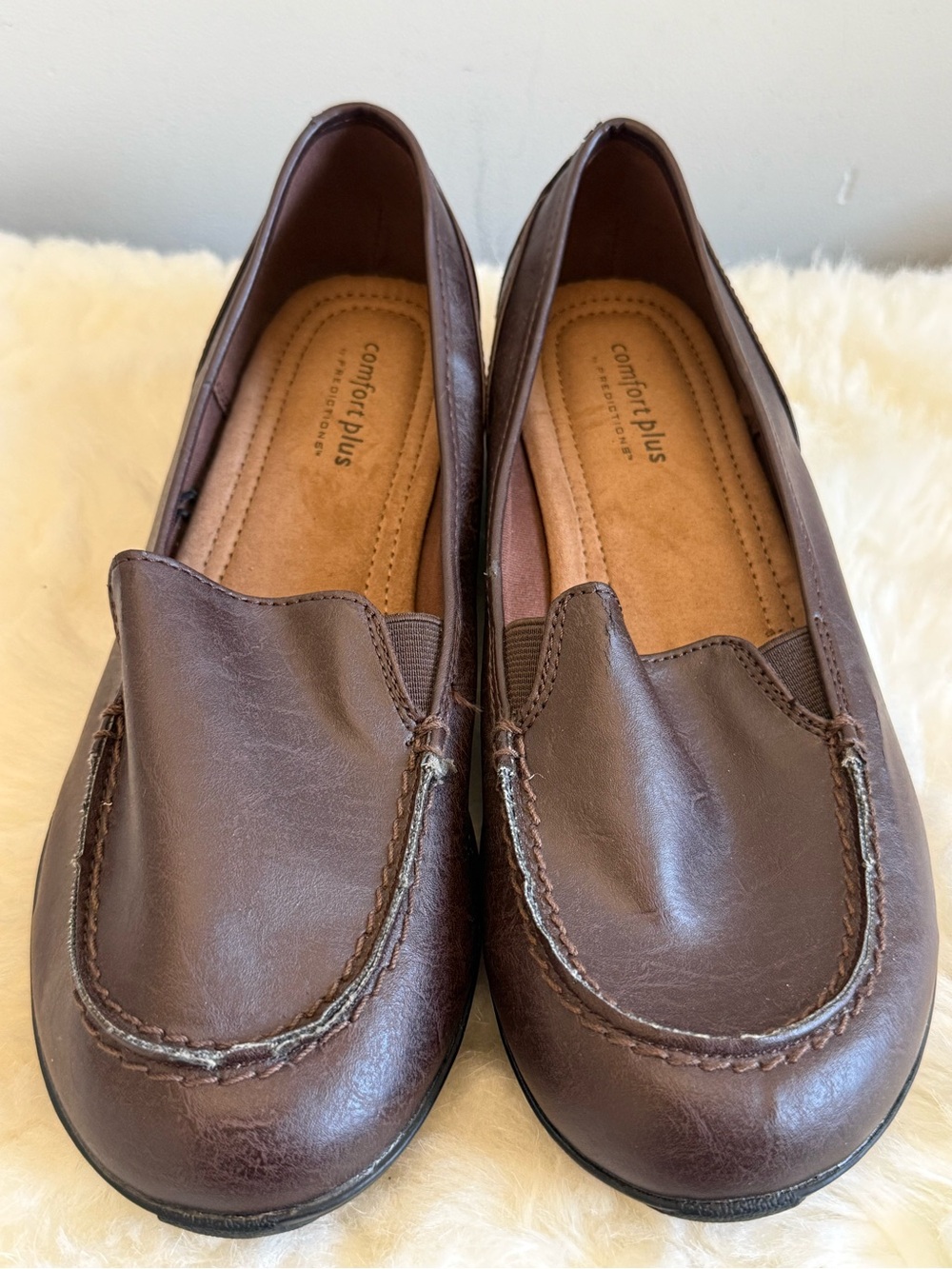 Woman’s Predictions Brown Slip-On Loafers Shoes